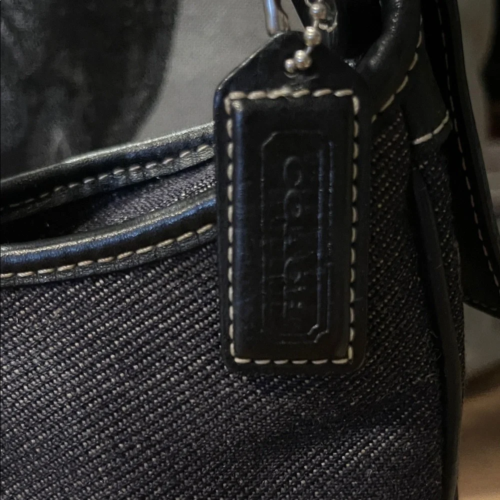 Coach Hampton Hobo black denim/leather